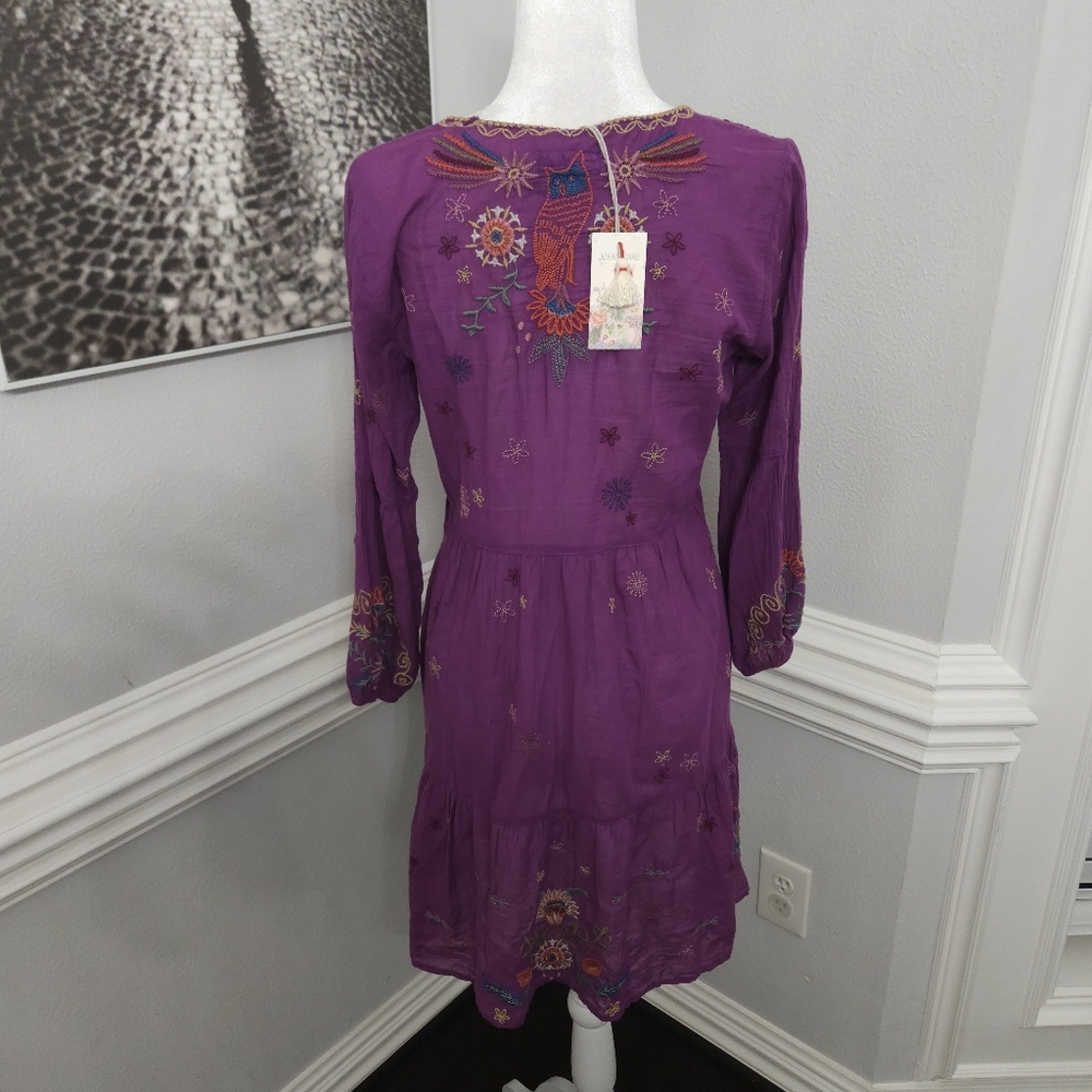 NWT Johnny Was Workshop LUCY EASY TIERED DRESS purple size xs - Picture 10 of 13